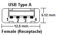 USB Type A Female (Receptacle)